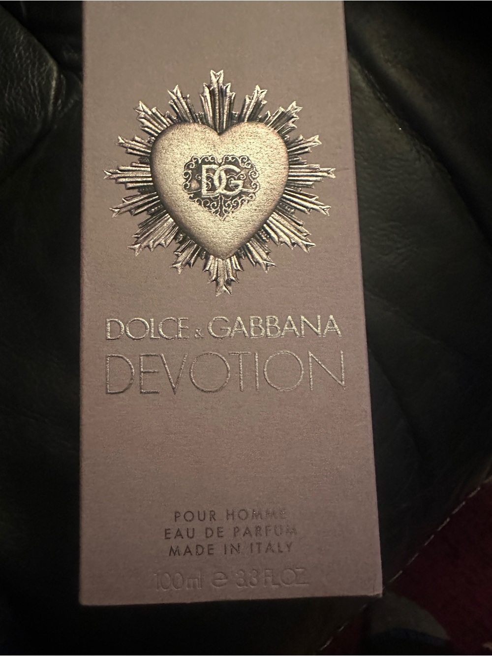 Dolce & Gabbana Devotion Wall Art - Silver Embossed Heart on Gray